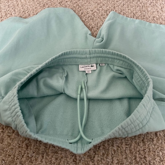 Lacoste Men’s Regular Fit Fleece Shorts – Aqua | Size Large | 8” Inseam - Picture 15 of 16